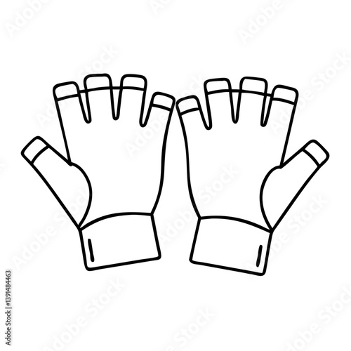 fingerless gloves icon, fingerless gloves line art - simple line art of fingerless gloves, perfect for fingerless gloves logos and icons