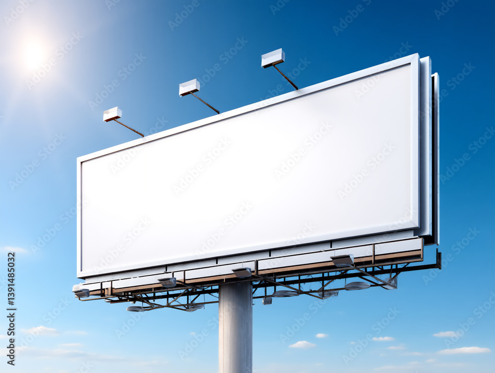 Obraz premium blank billboard on blue sky,