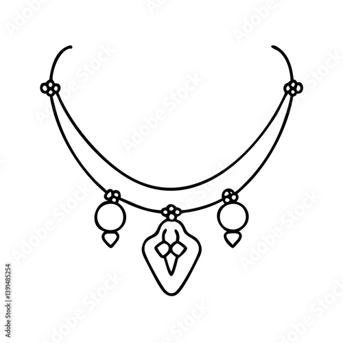 necklaces icon, necklaces line art - simple line art of necklaces, perfect for necklaces logos and icons