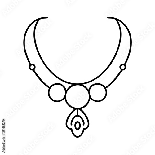 necklaces icon, necklaces line art - simple line art of necklaces, perfect for necklaces logos and icons