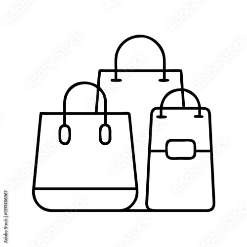 tote bags icon, tote bags line art - simple line art of tote bags, perfect for tote bags logos and icons