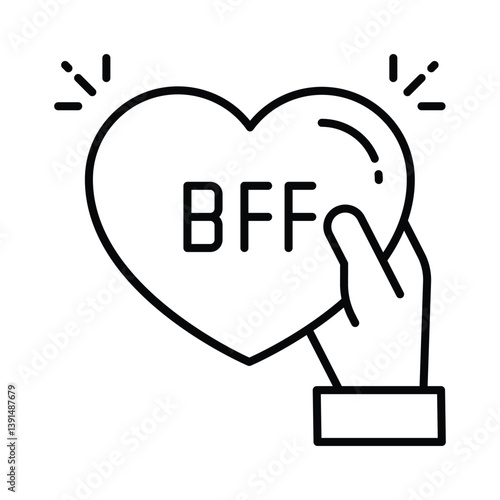 Bff vector outline icon. EPS 10 file