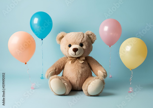 teddy bear children balloon background