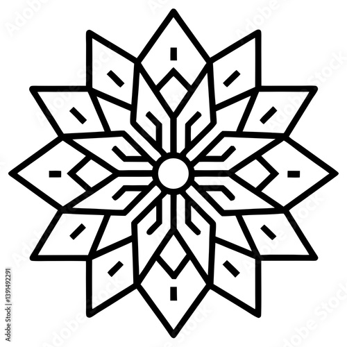 Led pixel digital mandala line art vector illustration 