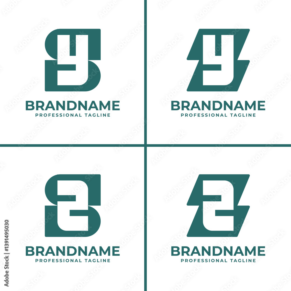 Obraz premium Letters SY ZY SZ ZZ Monogram Logo, symbolizing identity, style, and professional distinction