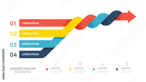 Infographics arrow symbol timeline business 4 steps to success concept.