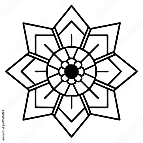 Samurai armor pattern mandala line art vector illustration  