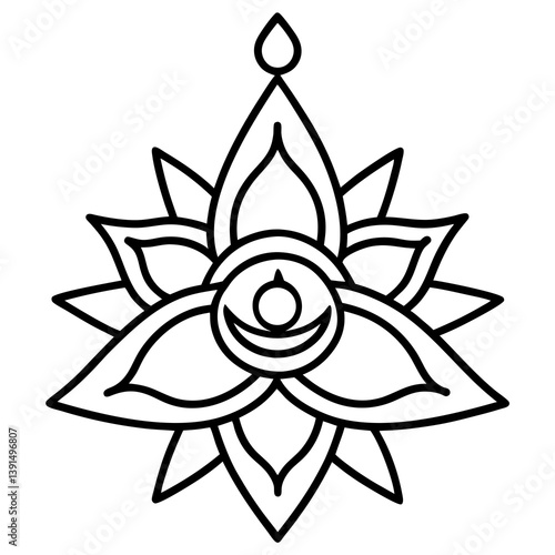 Spiritual ascension mandala line art vector illustration  