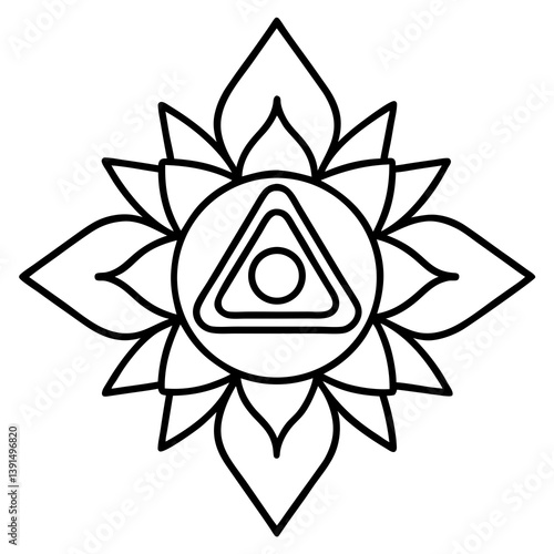 Spiritual ascension mandala line art vector illustration  