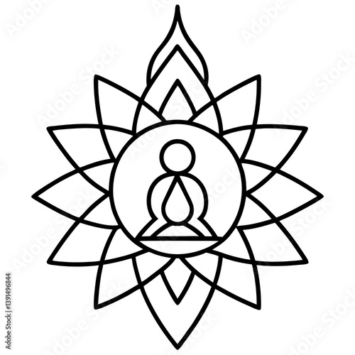 Spiritual ascension mandala line art vector illustration  