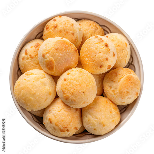 Delicious Cheese Bread: Pão de Queijo Recipe on transparent background