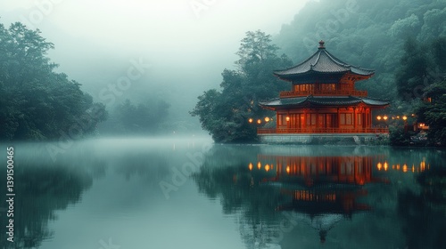 Wallpaper Mural chinese temple in the morning Torontodigital.ca