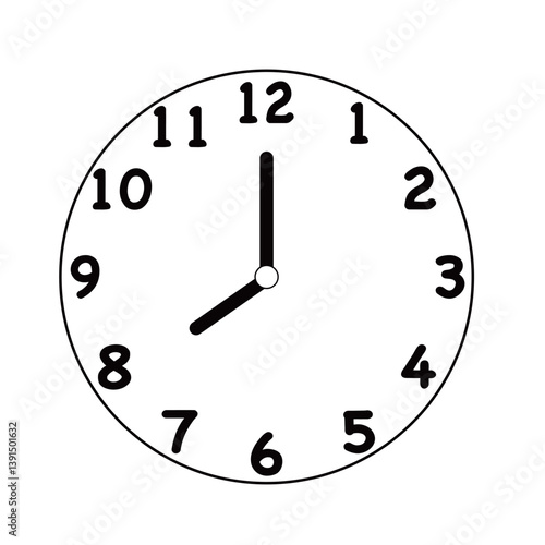 掛け時計　8時