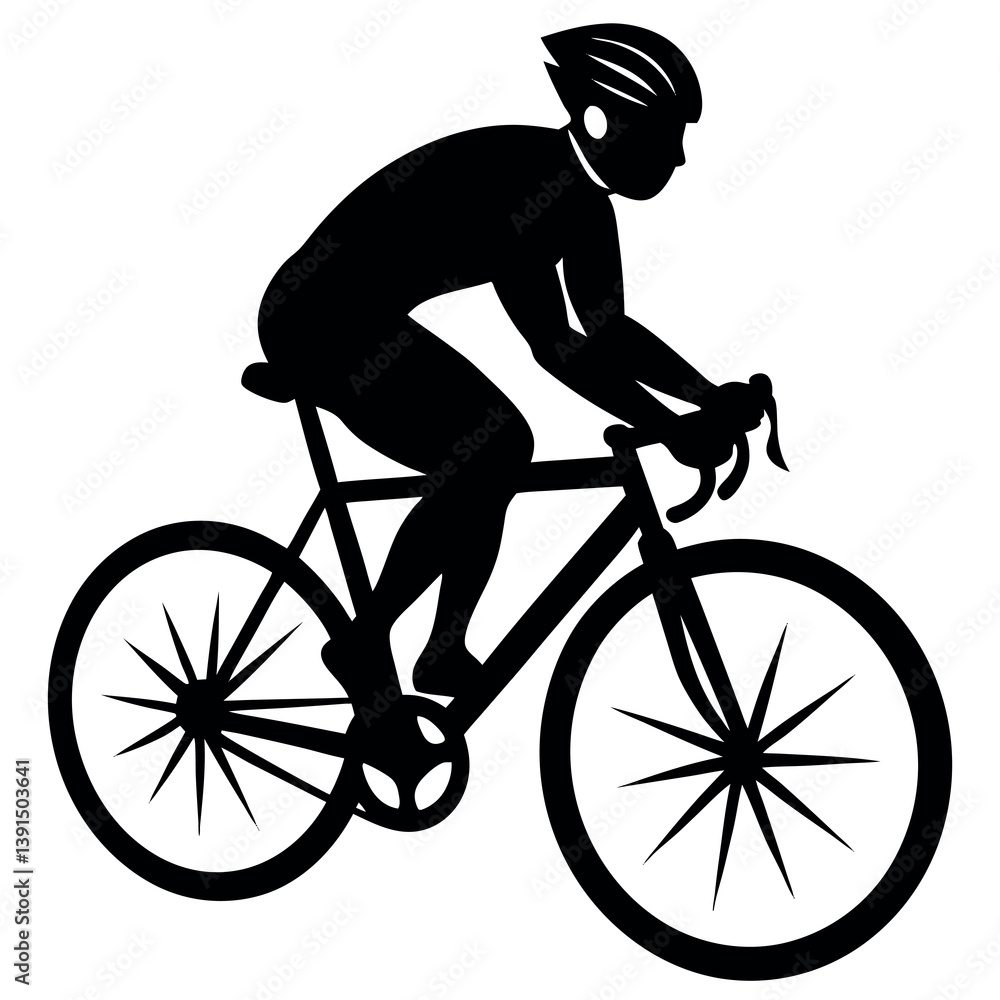 Obraz premium A cycling-silhouette-vector-rider-set-in-different 