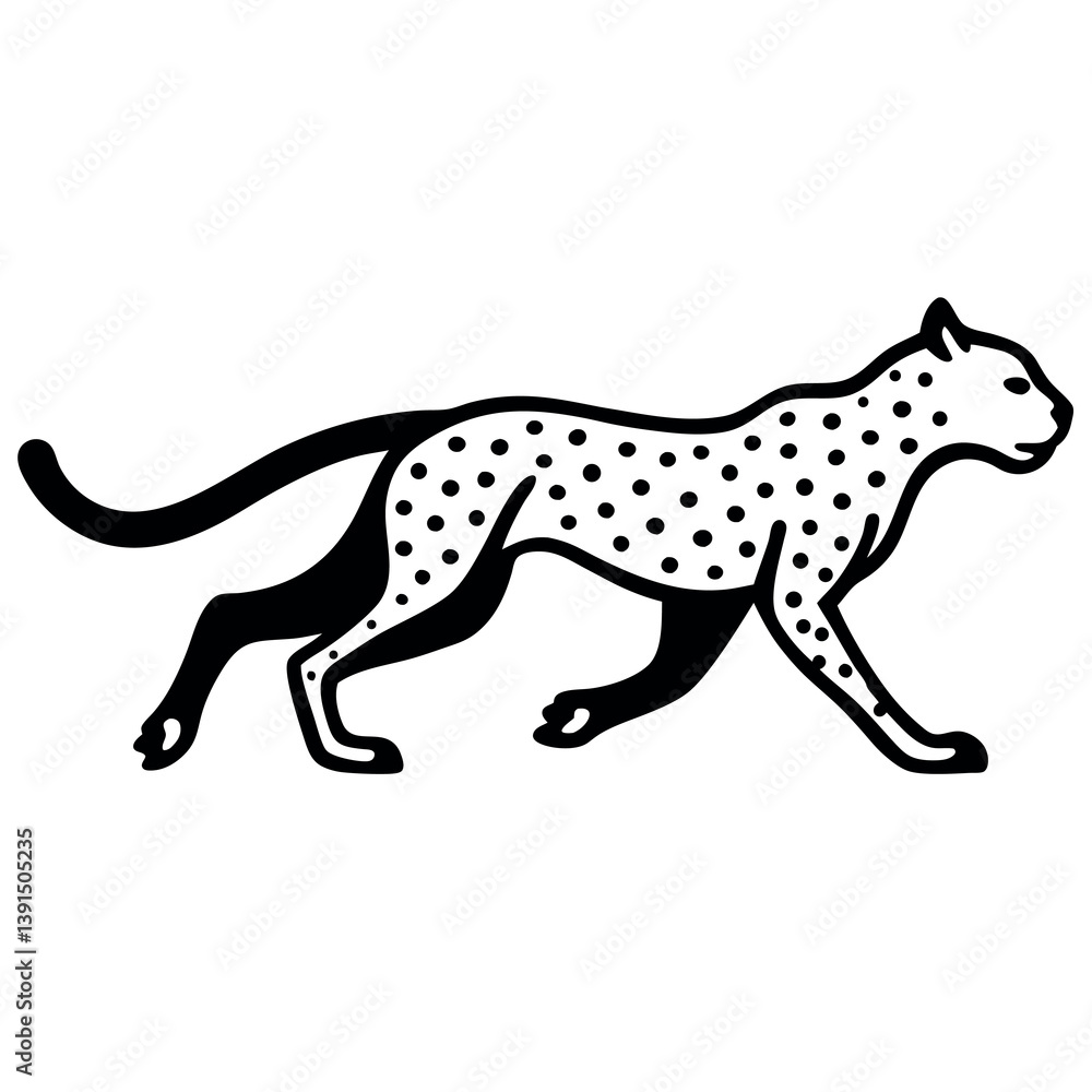 A minimalist-yet-intricate-set-of-a-running cheeta. A minimalist-yet-intricate-set-of-a-running cheeta.