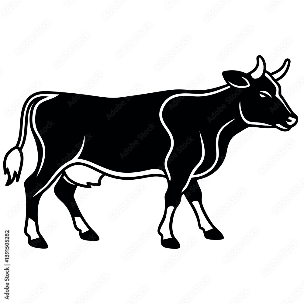 A minimalist-yet-intricate-set-of-a-running-cow A minimalist-yet-intricate-set-of-a-running-cow