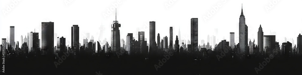 Vancouver skyline silhouette with its reflection. The landscape of Vancouver, British Columbia. A modern illustration Vancouver skyline silhouette with its reflection. The landscape of Vancouver, British Columbia. A modern illustration