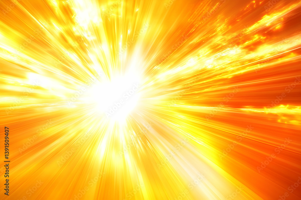 Bright, radiant explosion of light and energy, radiating outwards. Bright, radiant explosion of light and energy, radiating outwards.