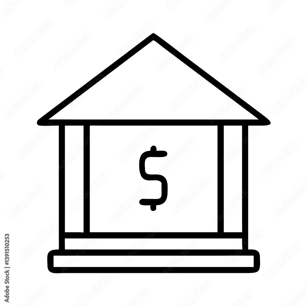 Bank building icon vector illustration for finance and investment business and banking services concept Bank building icon vector illustration for finance and investment business and banking services concept