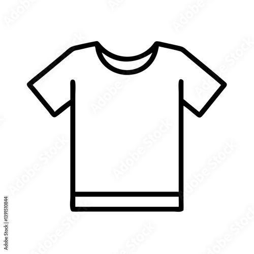 T shirt outline vector icon simple design for fashion apparel clothing template and basic wear illustration