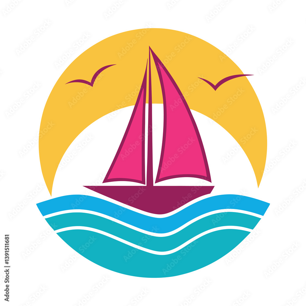 Fototapeta premium A vibrant-and-modern-logo-for-a-coastal-travel. 