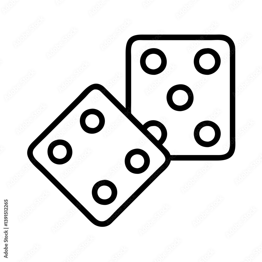 Dice game vector illustration for casino gambling and board games with lucky numbers for game night fun, 100 char Dice game vector illustration for casino gambling and board games with lucky numbers for game night fun, 100 char