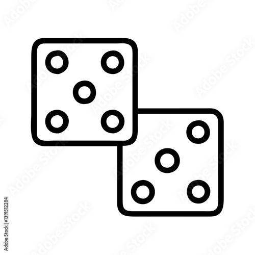 Dice game vector icon illustration for casino gambling luck risk and chance concept with rounded corner squares