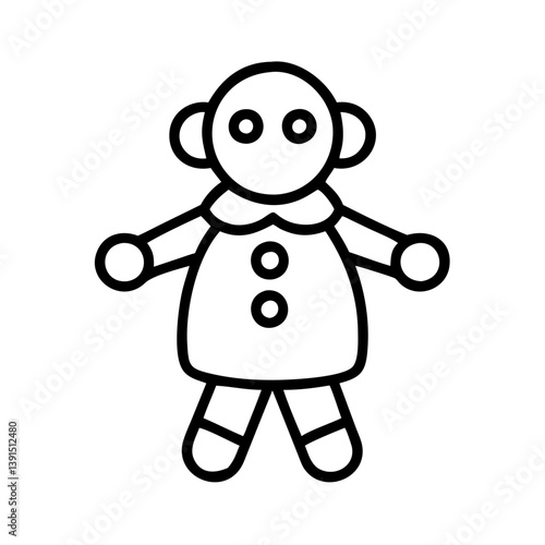 Outline vector drawing of a gingerbread man cookie for christmas holiday season design and decoration use