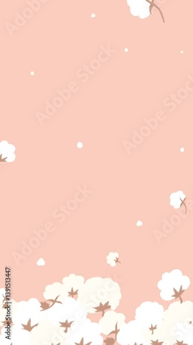 手書き風の綿花が降ってくる背景動画