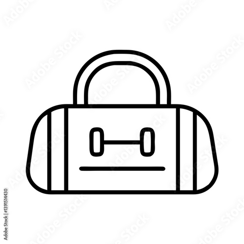 Gym bag duffel bag vector icon for fitness workout or travel accessories and sports equipment illustration
