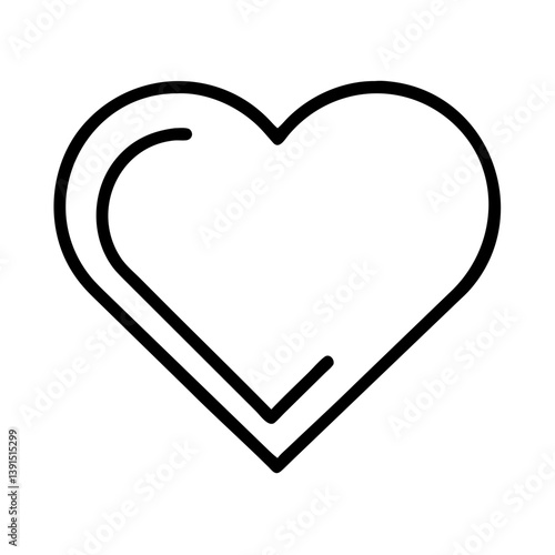 Heart outline vector icon for love and romance themed designs and valentines day graphics black and white