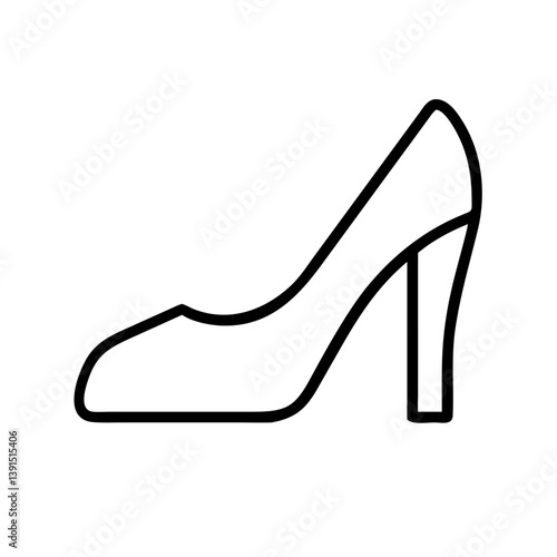 Elegant high heel shoe vector illustration for fashion design and footwear related projects, outline style is used
