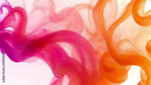 Abstract smoke effect with pink orange and yellow colors on a white background art design
