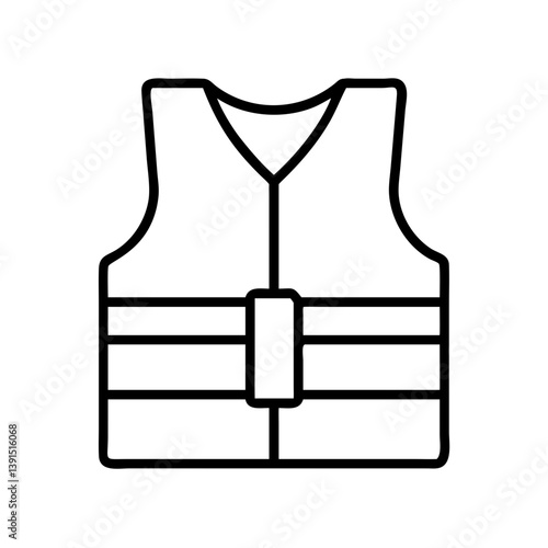 Explore safety vest icon vector drawing for personal protective equipment and workwear garment outline design