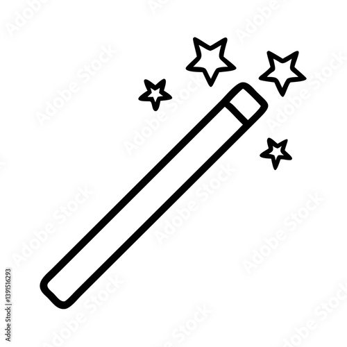 Magic wand with stars vector illustration for magical spells and fantasy themed design elements icon 100