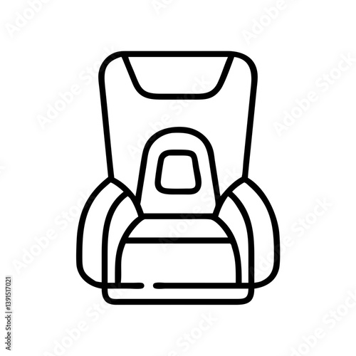 Car seat vector icon illustration for child safety and travel accessories for family with kids design