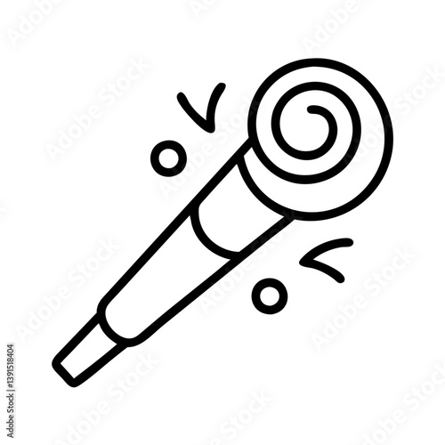 Outline party blower vector illustration for birthday celebration new year event and festive occasions