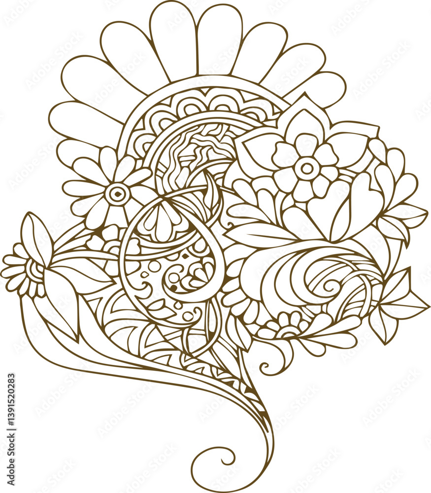 Beautiful flower art and mandala vector design Beautiful flower art and mandala vector design