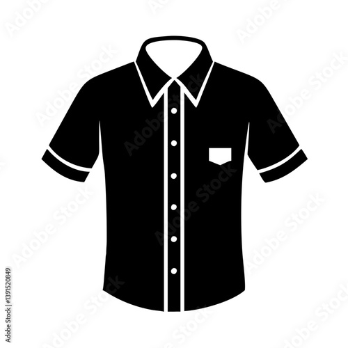 button down shirt icon, button down shirt line art - simple line art of button down shirt, perfect for button down shirt logos and icons