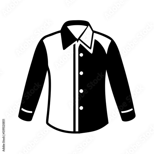 button down shirt icon, button down shirt line art - simple line art of button down shirt, perfect for button down shirt logos and icons