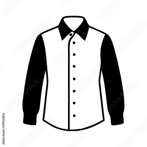 button down shirt icon, button down shirt line art - simple line art of button down shirt, perfect for button down shirt logos and icons