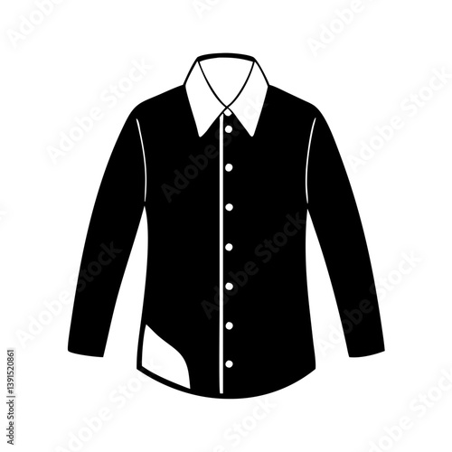 button down shirt icon, button down shirt line art - simple line art of button down shirt, perfect for button down shirt logos and icons