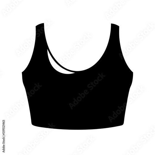 crop top icon, crop top line art - simple line art of crop top, perfect for crop top logos and icons