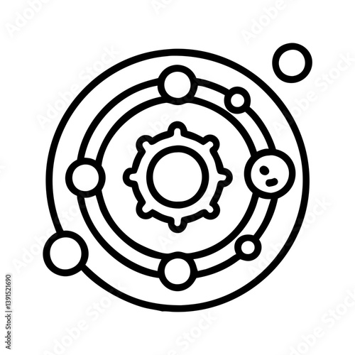 Solar system planets orbiting sun vector icon astronomy space exploration science education graphic flat design