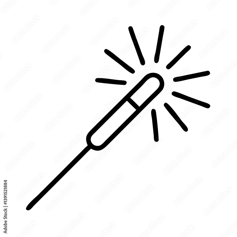 Sparkler firework celebration party new year's eve festive holiday light icon vector illustration image Sparkler firework celebration party new year's eve festive holiday light icon vector illustration image