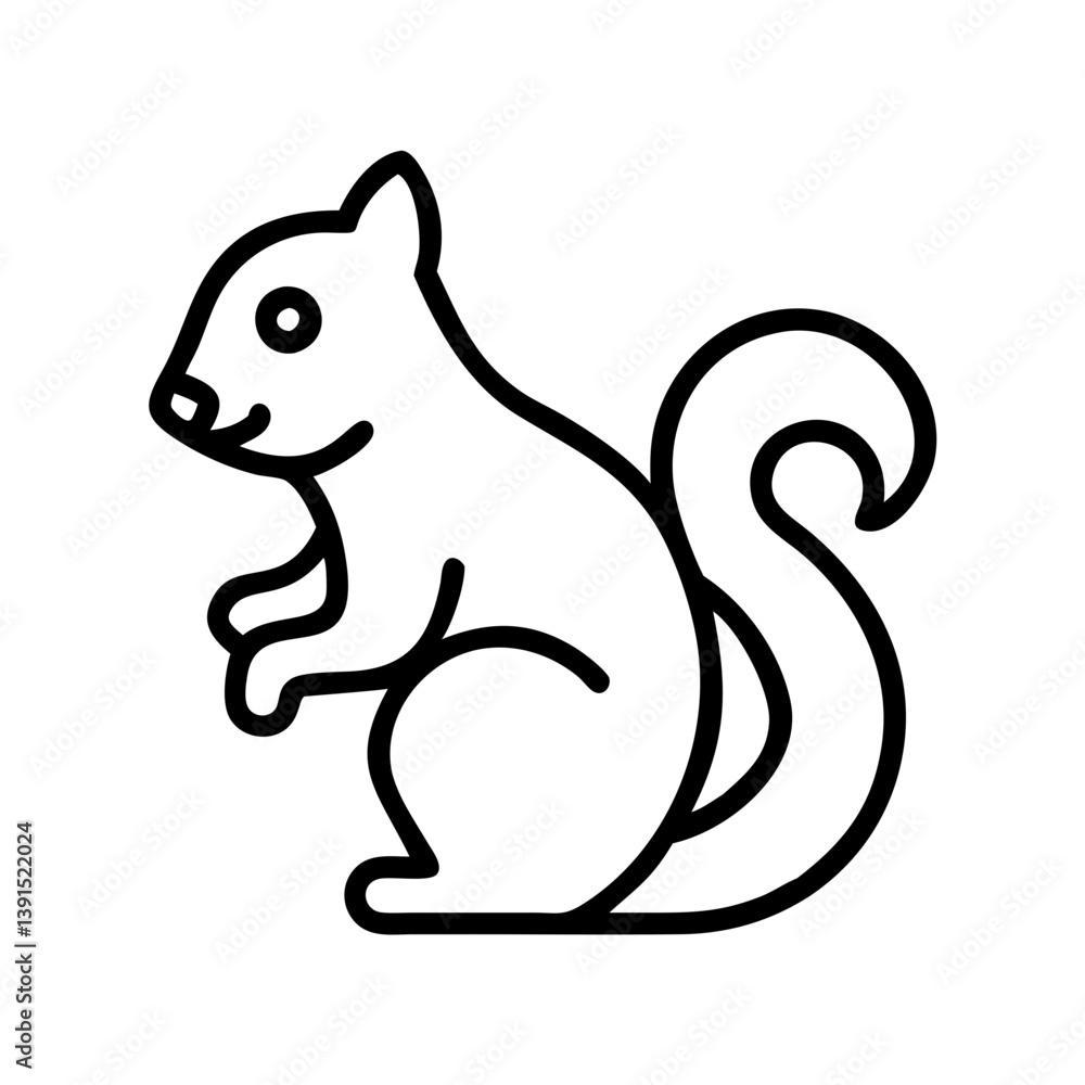 Squirrel outline drawing vector illustration cute wild animal clip art isolated wildlife rodent forest creature Squirrel outline drawing vector illustration cute wild animal clip art isolated wildlife rodent forest creature