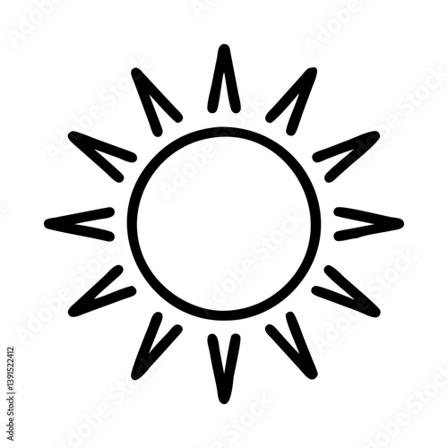 Sun outline vector graphic shining sun rays summer sun icon sunshine illustration weather forecast sunny day clip art