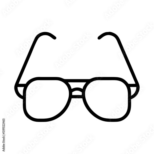 Aviator sunglasses vector icon illustration for fashion eyewear and vision correction accessory design 100