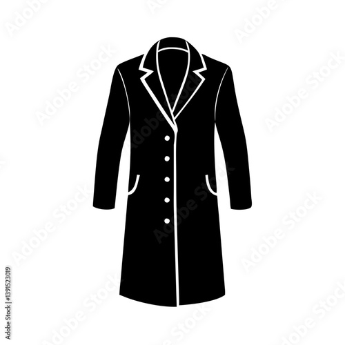 overcoat icon, overcoat line art - simple line art of overcoat, perfect for overcoat logos and icons