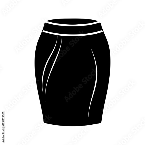 pencil skirt icon, pencil skirt line art - simple line art of pencil skirt, perfect for pencil skirt logos and icons